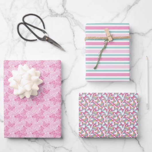 Feuille De Papier Cadeau Papillons (Recto)