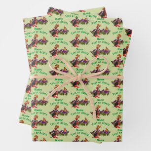 Feuille De Papier Cadeau Papillons beagles Fleurs de chiot Personnalisé