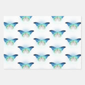 Feuille De Papier Cadeau Papillons blancs brillants Anniversaire (Devant 3)