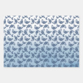 Feuille De Papier Cadeau Papillons bleus (Devant 3)