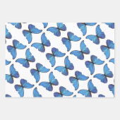 Feuille De Papier Cadeau Papillons de morpho bleu enveloppé (Devant 2)