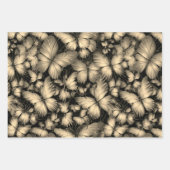 Feuille De Papier Cadeau Papillons d'or (Devant)