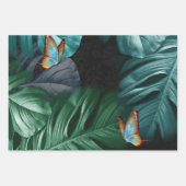 Feuille De Papier Cadeau Papillons du Paradis Tropical Turquoise (Devant 2)