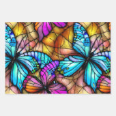 Feuille De Papier Cadeau Papillons en verre tendu (Devant 2)