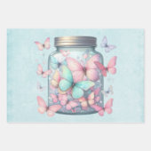 Feuille De Papier Cadeau Papillons Fantaisistes dans un Pot (Devant 2)