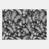 Feuille De Papier Cadeau Papillons gris Imprimer (Devant 2)