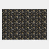 Feuille De Papier Cadeau Papillons Rose Black & Gold Parties scintillant go (Devant 2)