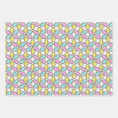 Feuille De Papier Cadeau Pâques Florales Et Animaux (Devant)