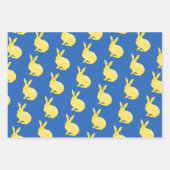 Feuille De Papier Cadeau Pâques Jaune Cute Chicks and Bunnies (Devant 3)