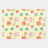 Feuille De Papier Cadeau Pâques Jaune Floral (Devant 3)