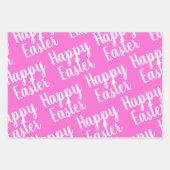 Feuille De Papier Cadeau Pâques joyeuses Pink Green (Devant)