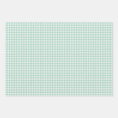 Feuille De Papier Cadeau Pâques Menthe Ginham (Devant)
