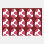 Feuille De Papier Cadeau Pâques Rose Blanc Oeufs de Pâques Joyeux Pâques (Devant)