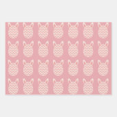 Feuille De Papier Cadeau Pâques roses à l'ancienne (Devant 3)