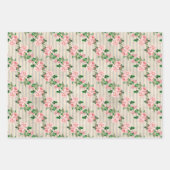 Feuille De Papier Cadeau Pâques roses à l'ancienne (Devant 2)