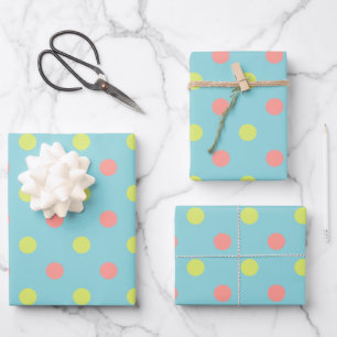 Feuille De Papier Cadeau Pâques vacances Polka Motif