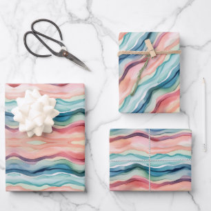Feuille De Papier Cadeau Paquet de papiers à vagues marbrées 295