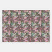 Feuille De Papier Cadeau Paradis tropical rose (Devant 2)