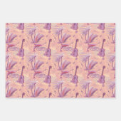 Feuille De Papier Cadeau Paradis tropical rose (Devant)