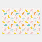 Feuille De Papier Cadeau Parapluies et gouttes d'eau (Devant)