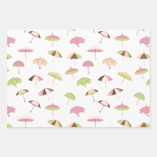 Feuille De Papier Cadeau Parapluies orageuses (Devant 2)