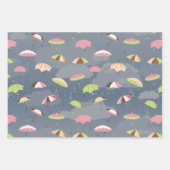 Feuille De Papier Cadeau Parapluies orageuses (Devant)