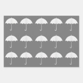 Feuille De Papier Cadeau Parapluies rouges, noires et blanches Motifs (Devant 3)