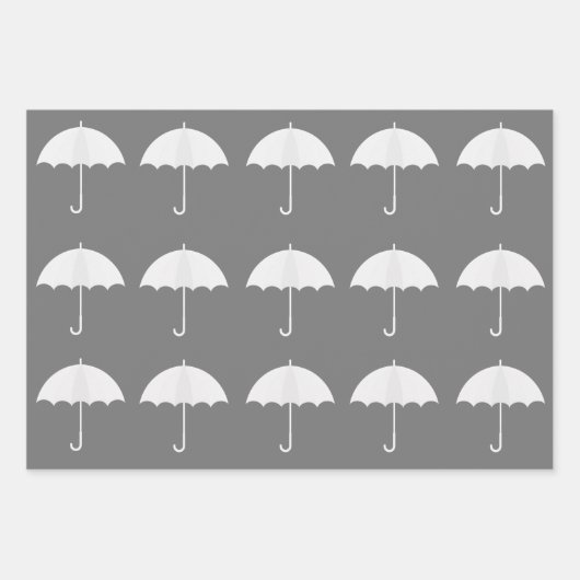 Feuille De Papier Cadeau Parapluies rouges, noires et blanches Motifs (Devant 3)