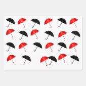Feuille De Papier Cadeau Parapluies rouges, noires et blanches Motifs (Devant 2)