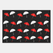 Feuille De Papier Cadeau Parapluies rouges, noires et blanches Motifs (Devant)