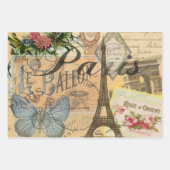 Feuille De Papier Cadeau Paris France Jolie fille Eiffel (Devant 2)