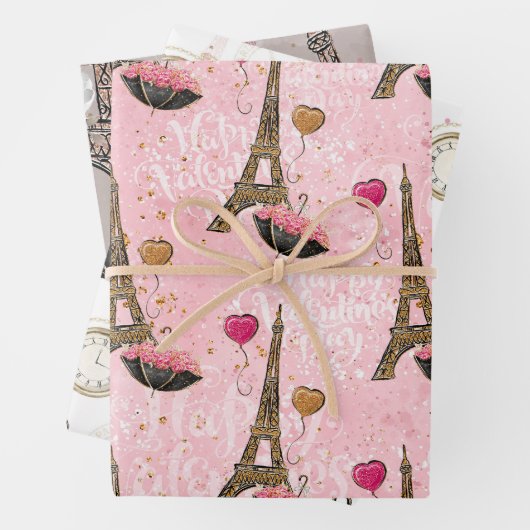 Feuille De Papier Cadeau Paris Romance, Style Français (En situation)