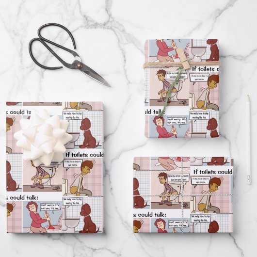 Feuille De Papier Cadeau Parlons Toilettes (Recto)