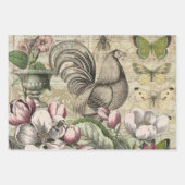 Feuille De Papier Cadeau Parrot Jaune Tropical Antique Fleur (Devant 3)