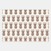 Feuille De Papier Cadeau Parti de l'aloha tropical à l'ananas (Devant)