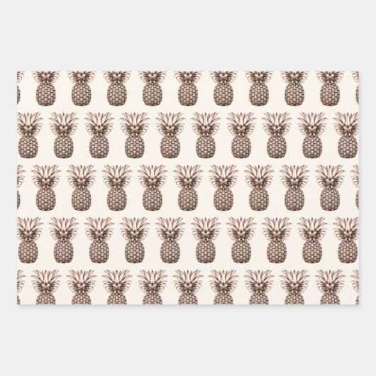 Feuille De Papier Cadeau Parti de l'aloha tropical à l'ananas (Devant)