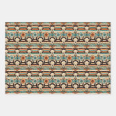 Feuille De Papier Cadeau Parti occidental cool carrelé (Devant 3)