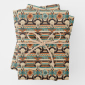 Feuille De Papier Cadeau Parti occidental cool carrelé (En situation)