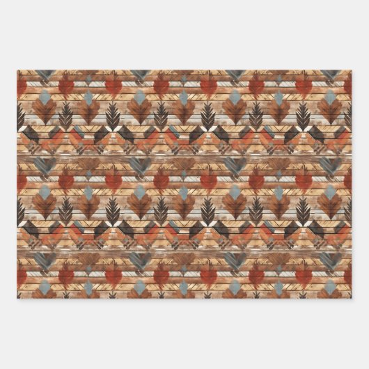 Feuille De Papier Cadeau Parti occidental cool carrelé (Devant 2)