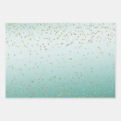 Feuille De Papier Cadeau Parties scintillant à menthe Confetti en or Glam G (Devant)