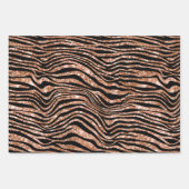Feuille De Papier Cadeau Parties scintillant Black Rose Gold Zebra (Devant 2)
