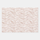 Feuille De Papier Cadeau Parties scintillant blanche rose pâle Zebra Gold C (Devant 3)