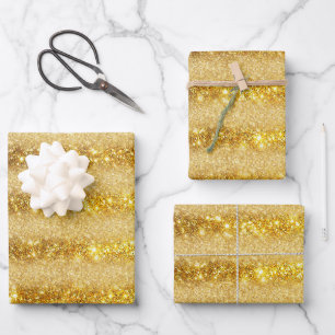 Feuille De Papier Cadeau Parties scintillant cadeau populaire de luxe Gold