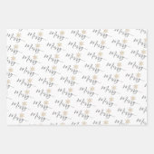 Feuille De Papier Cadeau Parties scintillant calligraphique Snowflakes Noël (Devant 3)