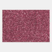 Feuille De Papier Cadeau Parties scintillant cerise de Bourgogne Glitz (Devant 2)