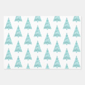 Feuille De Papier Cadeau Parties scintillant Chic White Mint Christmas Tree (Devant 3)