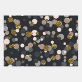 Feuille De Papier Cadeau Parties scintillant Confetti Peach, Maple, Grey an (Devant 3)