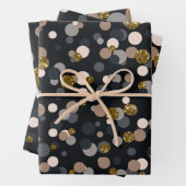 Feuille De Papier Cadeau Parties scintillant Confetti Peach, Maple, Grey an (En situation)