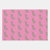 Feuille De Papier Cadeau Parties scintillant de crème Brown rayures Chat (Devant)