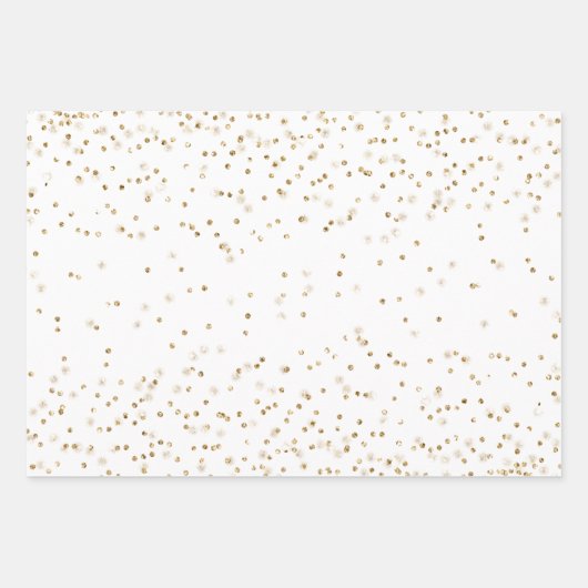 Feuille De Papier Cadeau Parties scintillant d'or confetti scintillant Pers (Devant 3)